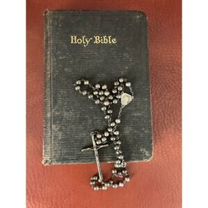 Antique 800 Silver Catholic Rosary – Early 1900s European Silver Rosary Crucifix